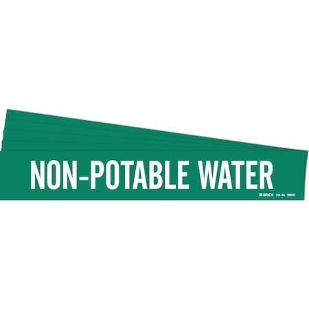 NON-POTABLE WATER Pipe Marker Style 1HV Polyester WT On GN 1 Per Card, 5 PK